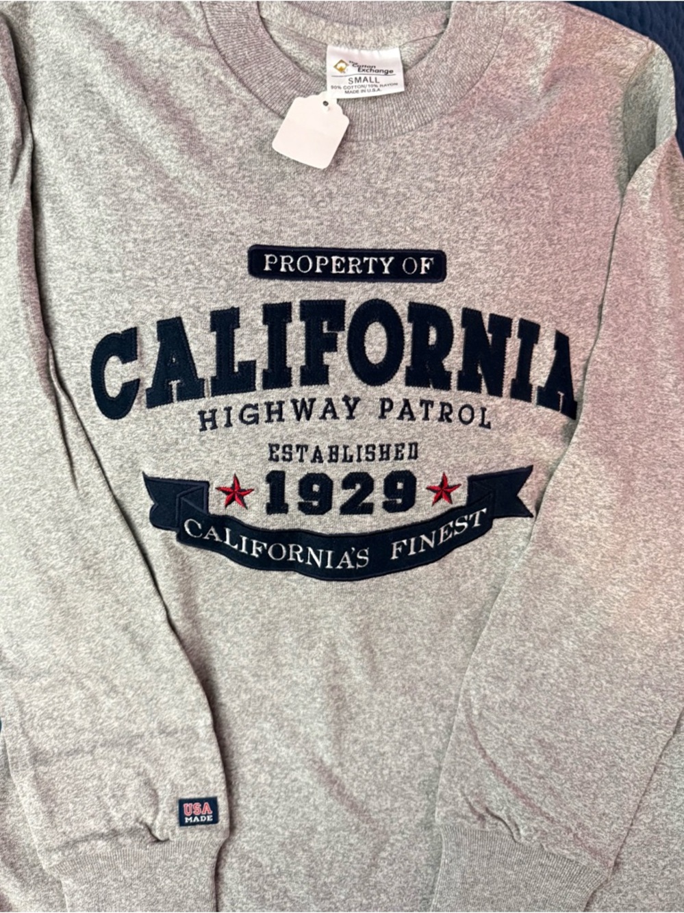 California Highway Patrol CHP Long Sleeve Ash Grey Shirt Embroidered Mens S